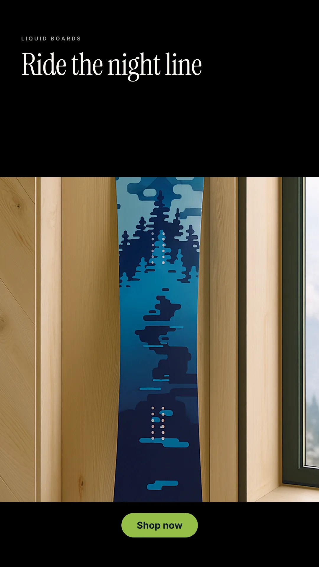 Launxa-generated Instagram story ad for a snowboard product